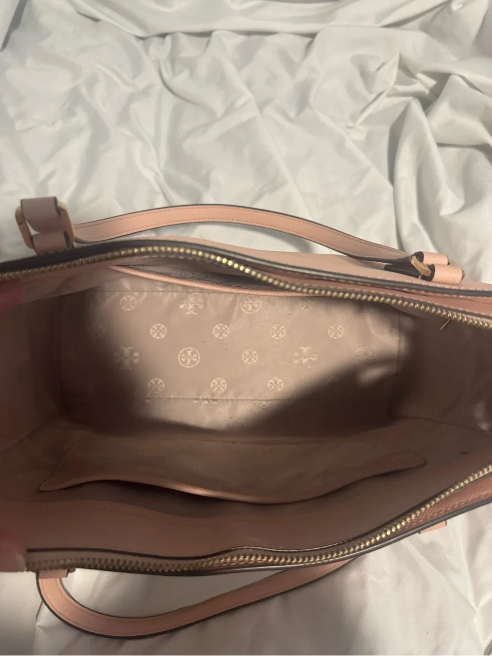 Tory Burch Pale Pink Saffiano Leather Tote